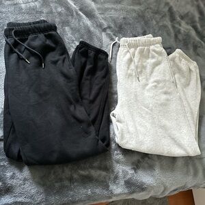 Black and grey drawstring joggers